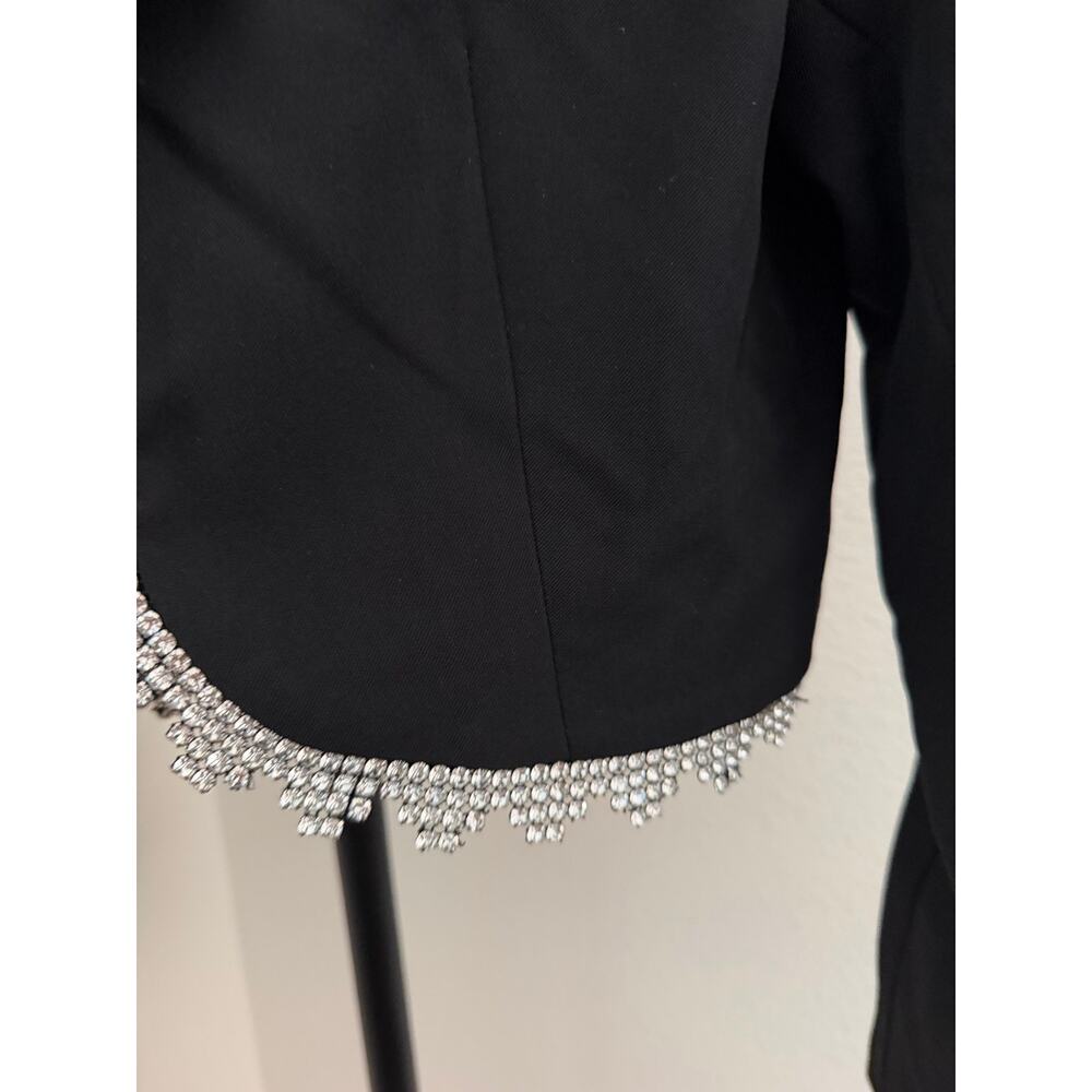 Line and dot Vaughn rhinestone black crop jacket size L - Picture 3 of 4